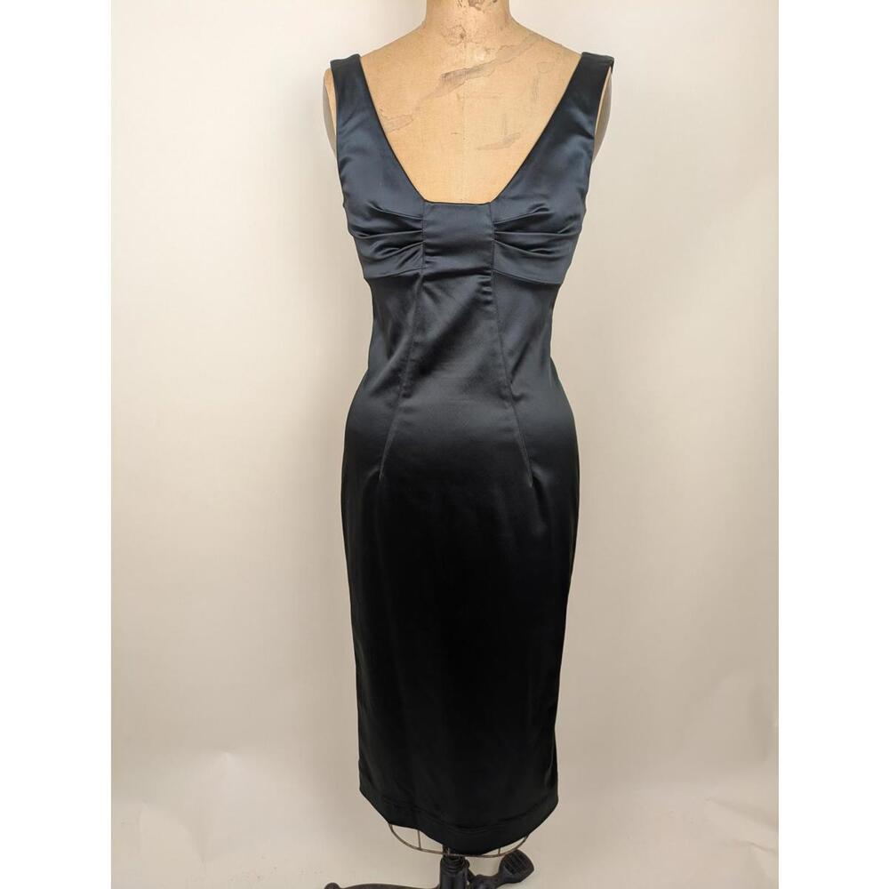 D&G black satin bow bodycon slinky dress